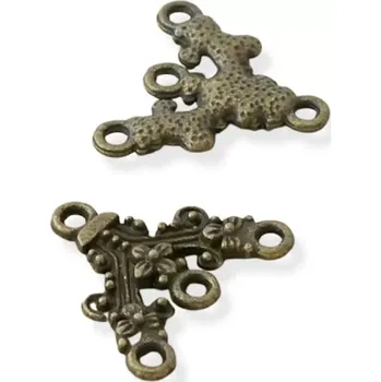 Materiál na výrobu šperku Ramínko zdobené starozlaté - 2 ks