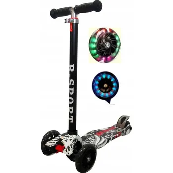 Koloběžka Tříkolová koloběžka R-Sport H2 Svítící LED kolečka Černá