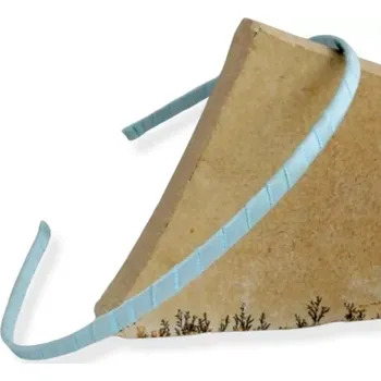 Čelenka do vlasů kovová se saténem modrá - 1 ks