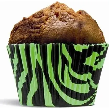 House of Marie Nizozemsko Papírový košíček na muffiny tygrovaný černo zelený | Cukrářské potřeby