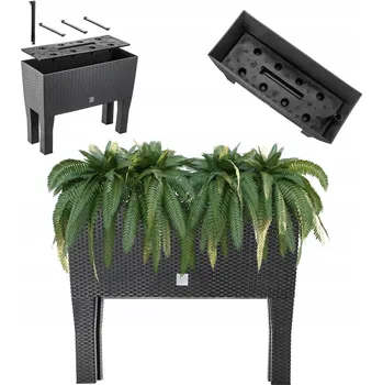 Květináč Květináč plast šedý Kadax 80 cm x 33 cm x 62 cm