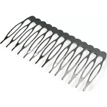 Kovový hřebínek do vlasů platinová barva - 2 ks