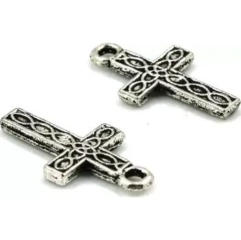 Materiál na výrobu šperku Přívěsek křížek malý starostříbro - 2 ks