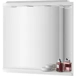 RAVAK - Praktik Zrcadlo s poličkou, integrovanými světly a zásuvkou M 780, 780 x 160 x 680 mm, zrcadlo pravé, bílá/bílá X000000332