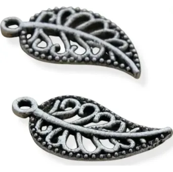 Materiál na výrobu šperku Přívěsek filigránový list starostříbro - 20 ks