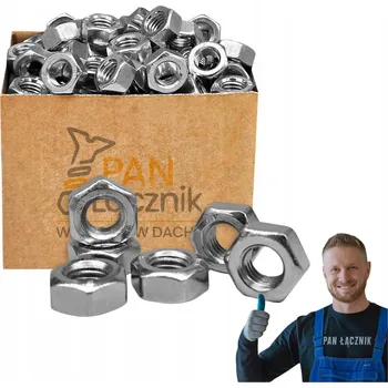 Matice Šestihranná matice M12 pozinkovaná DIN 934 stříbrná Pan Łącznik 1 kg, cca 65 ks