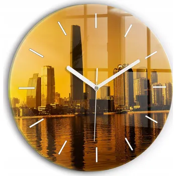 Hodiny Ozdobné nástěnné hodiny s krásnou grafikou Řeka Zhujiang Čína kulatý průměr 30 cm