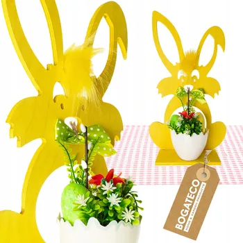 Velikonoční dekorace BOGATECO VELIKONOČNÍ DEKORACE 37CM ZAJÍC, ŽLUTÁ BARVA