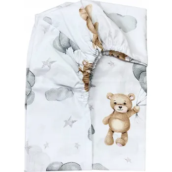 Prostěradlo Prostěradlo do postýlky 120x60 medvídci s balónky 100% bavlna