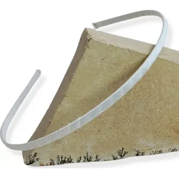 Čelenka do vlasů kovová se saténem krémová - 1 ks