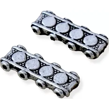 Materiál na výrobu šperku Rozdělovník čtyřřadý starostříbro - 2 ks