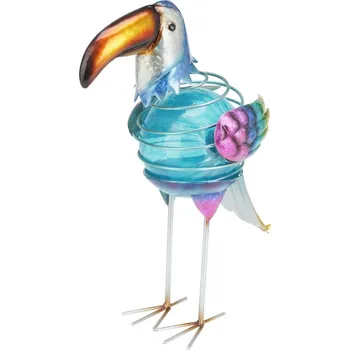 Vánoční dekorace Solární venkovní dekorace Tukan, 24 x 13 x v.33,5 cm, modrá