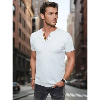 Pánská móda Dstreet Pohodlná trendy bílá polokošile