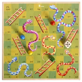 Dřevěná hračka Hadi a žebříky (Žížaly) - dřevěná hra