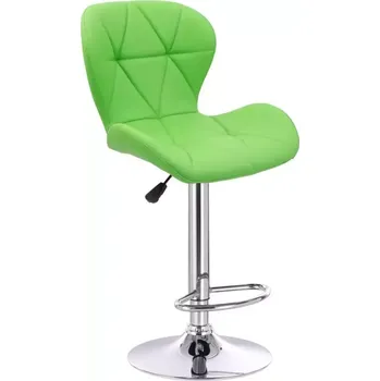 Barová židle LuxuryForm DESIGN Barová židle LIVIO na stříbrném talíři - zelená