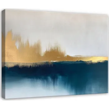 Obraz OBRAZ ABSTRAKCE ŠEDÉ ZLATO LOFT DO LOŽNICE OBÝVACÍHO POKOJE NA PLÁTNĚ 60x40