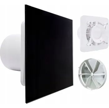 Domácí ventilátor Koupelnový ventilátor Vents group Wentylator fi125 standard panel czarne szkło 125 mm