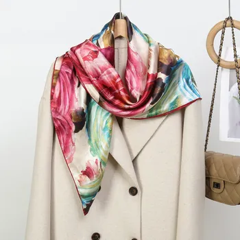 Šátek Hedvábný šátek Náruč plná růží 90x90 cm v dárkovém balení, HEDVÁBNÝ SVĚT