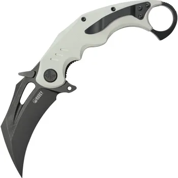 kapesní nůž KUBEY Wrath Blackwashed Sandvik 14C28N čepel Bílá G10 Linerlock KU261J