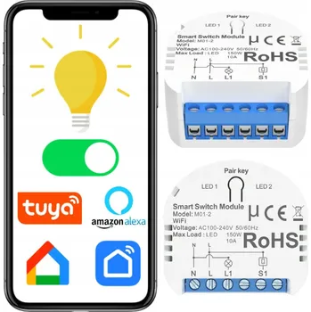 IP kamera PODOMÍTKOVÉ RELÉ SPÍNAČ SVĚTLA WIFI TUYA BEZDRÁTOVÝ SMART x1