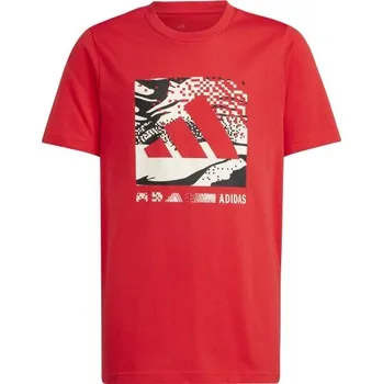Chlapecké oblečení Dětské triko adidas CAMO GRAPHIC 128 Červená, Bílá, Černá