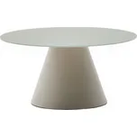 Matně šedý skleněný kulatý konferenční stolek Kave Home Wilshire 80 cm