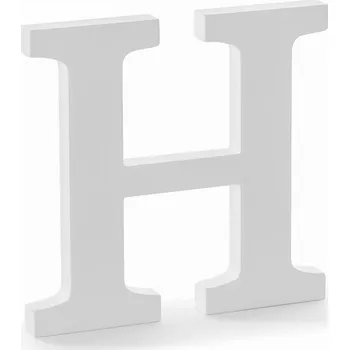 Obraz Písmeno H Party Deco bílé dřevěné 21x20 cm