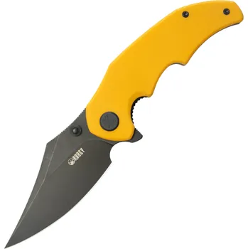 kapesní nůž KUBEY Ceto Blackwashed Sandvik 14C28N Čepel Žlutá G10 Linerlock KU181G