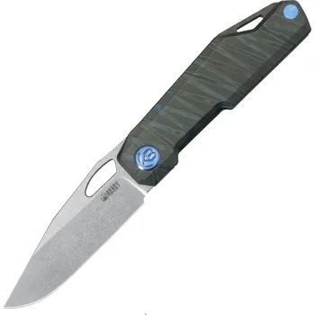 kapesní nůž KUBEY Verijero Stonewashed Sanvik 14C28N Čepel Flame Ti Linerlock KU340F