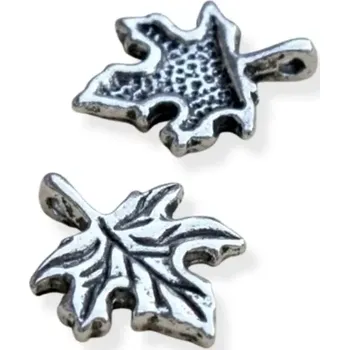 Materiál na výrobu šperku Přívěsek javorový list starostříbro - 2 ks