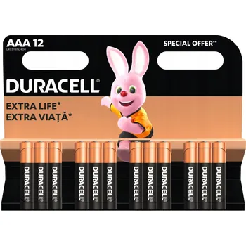 Článková baterie Alkalická baterie Duracell AAA (R3) 12 ks