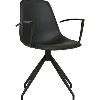 Jídelní židle Jídelní židle Monaco Arm Intesi černá otočná skandinávská ekokůže s područkami