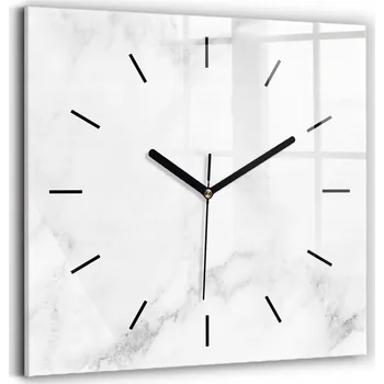 Hodiny Skleněné hodiny tvrzené Moderní nástěnné hodiny Elegantní mramor 30x30