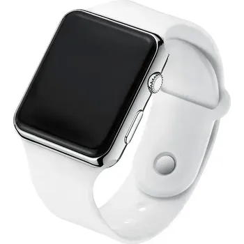 Hodinky Módní dámské LED digitální hodinky - stříbrno bílá