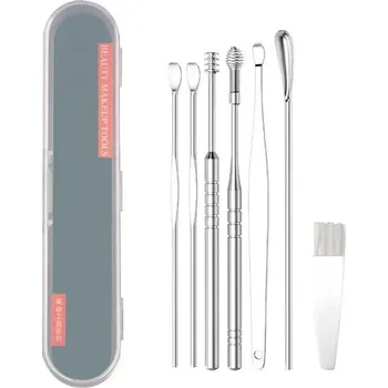 Čistič uší Sada nerezových nástrojů na čištění uší | čistič uší, nástroje do uší - 7Pcs-Box