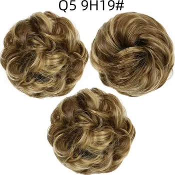 Gumička na messy drdol s umělými vlasy | syntetické vlasy - 9