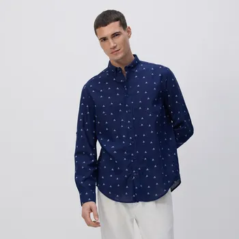 Pánská košile Reserved - Košile regular fit s vysokým podílem bavlny - tmavomodrá - 348CA-59P - 348CA-59P-XXL