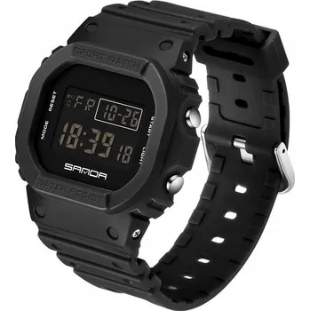 Hodinky DIGITÁLNÍ HODINKY S LCD DISPLEJEM SANDA, SPORTOVNÍ STYL - ČERNÉ