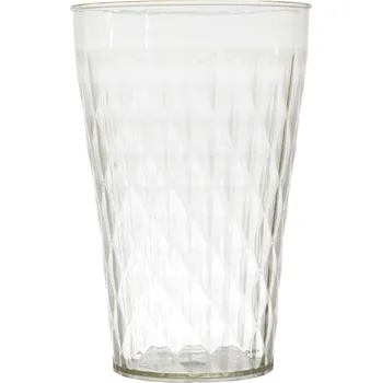 Sklenice Plastový průhledný kelímek Mirage Intesi na nápoje se zlatým okrajem 13,5 cm
