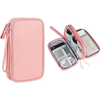 Peněženka Cestovní peněženka voděodolná na dokumenty a karty - Světle růžová 2-Layer-S