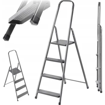 Žebřík Žebřík ocelový Kadax 4-stupňový jednostranný 125 kg
