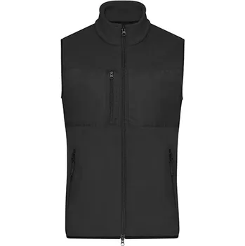 Pánská vesta James&Nicholson Pánská fleecová vesta JN1310 Black-Black 3XL