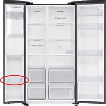 Kuchyňský spotřebič Samsung DA63-09547A 1.. přihrádka z vrchu v levé části dveří mrazničky pro americkou chladničku