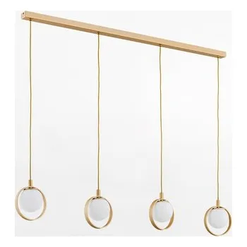 Zlaté závěsné svítidlo s 4 kulovitými stínidly SATURNIA