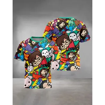 Dívčí tričko Stylové tričko s celoplošným potiskem Harry Potter Barva: barevné (XCT241129BW), Velikost: 130 (7-8 let)