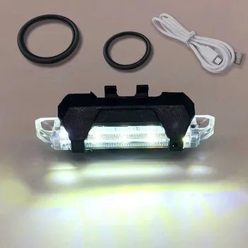 Cyklosvítilna Zadní LED světlo na kolo - USB nabíjení - Bílá