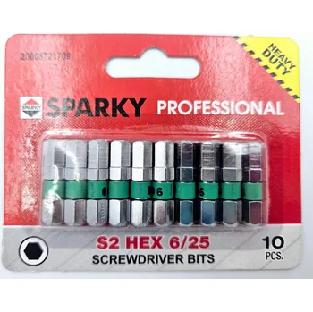 Bit Bit HEX 6 x 25 mm 10 kusů ocel S2 premium