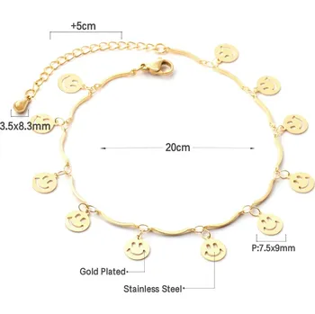 Náramek Stylový náramek na nohu ve zlaté barvě - 57G