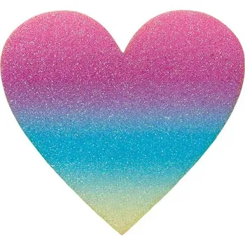 Nášivka Nažehlovačka duhové srdce s glitry Monoquick