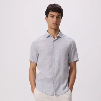 Reserved - Košile regular fit s vysokým podílem bavlny - tmavomodrá - 340CA-59X - 340CA-59X-S